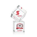 Burrill Full Color Square / Cube on Granby Base Crystal Award