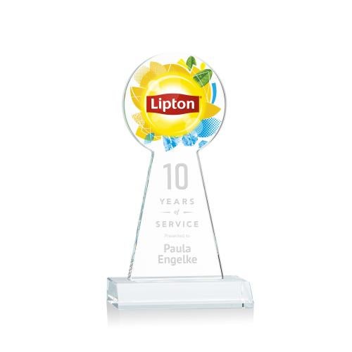 Awards and Trophies - Crystal Awards - Laidlaw Full Color/Etch Clear Circle Crystal Award