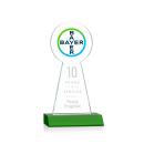 Laidlaw Full Color/Etch Green Circle Crystal Award
