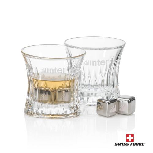 Corporate Gifts - Barware - Gift Sets - Swiss Force&reg; S/S Ice Cubes & 2 Langstaff OTR