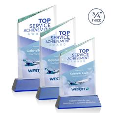 Scarsdale Full Color Blue on Newhaven Peaks Crystal Award - Crystal Awards