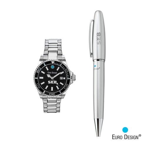 Promotional Products - Writing Instruments - Pen Sets - Euro Design&reg; Velten Watch/Pen Set