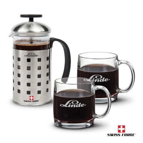 Promotional Products - Housewares - Coffee Makers - Swiss Force&reg; Coffee Press & Nordic Mug Set