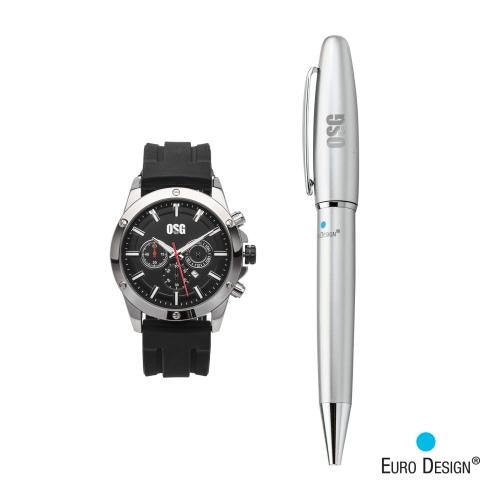Promotional Products - Writing Instruments - Pen Sets - Euro Design&reg; Bernau Watch/Pen Set
