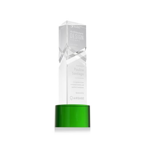 Awards and Trophies - Crystal Awards - Oakham Green on Marvel Base Towers Crystal Award