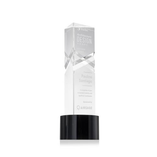 Awards and Trophies - Crystal Awards - Oakham Black on Marvel Base Towers Crystal Award