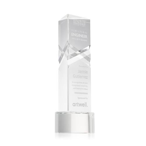 Awards and Trophies - Crystal Awards - Oakham Clear on Paragon Base Towers Crystal Award