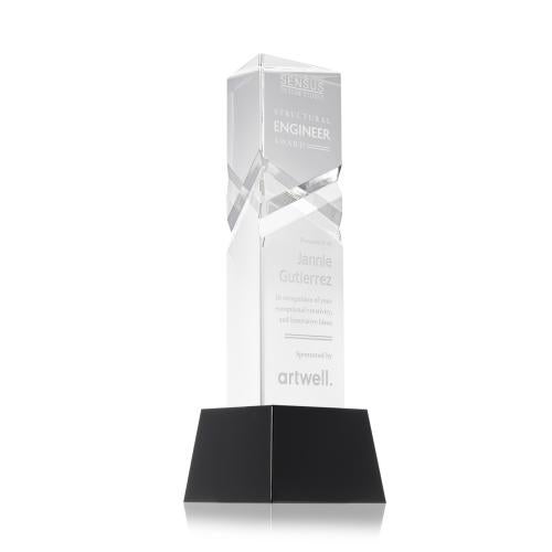 Awards and Trophies - Crystal Awards - Oakham Black on Robson Base Towers Crystal Award