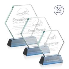 Pickering Sky Blue on Newhaven Polygon Crystal Award - Crystal Awards