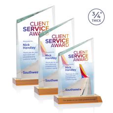 Scarsdale Full Color Amber Peaks Crystal Award - Crystal Awards