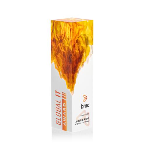 Awards and Trophies - Acrylic Awards - Brandino Full Color Orange Towers Acrylic Award