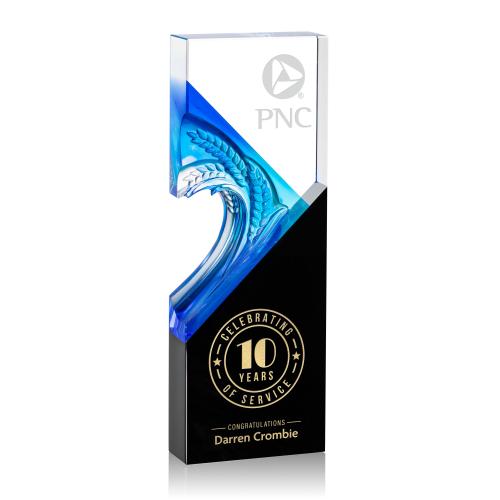 Awards and Trophies - Crystal Awards - Baywell Black Rectangle Crystal Award