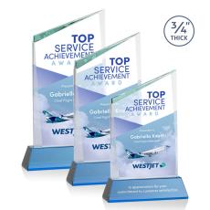 Scarsdale Full Color Sky Blue on Newhaven Peaks Crystal Award - Crystal Awards