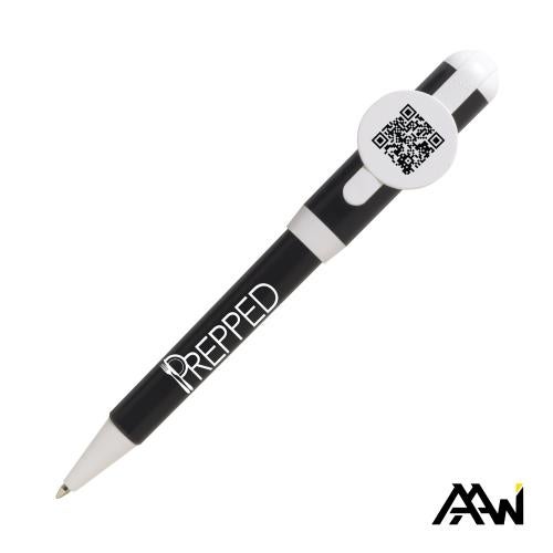 Promotional Products - Writing Instruments - Plastic Pens - Jumbo QR Billboard Twist Pen - White Accent