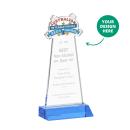 EdgeCraft Tapered Sky Blue (via Ocean) on Mitered Unique Crystal Award