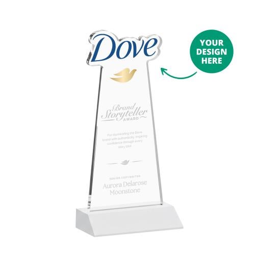 Awards and Trophies - Crystal Awards - EdgeCraft Tapered White (via Ocean) on Mitered Unique Crystal Award