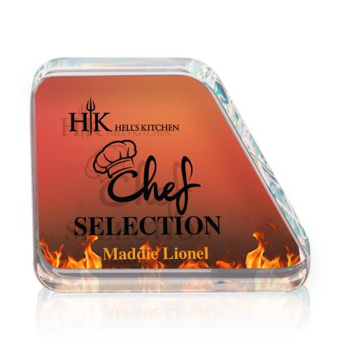 Awards and Trophies - Full Color Imprint - Lada Double Sided Full Color Peaks Crystal Award