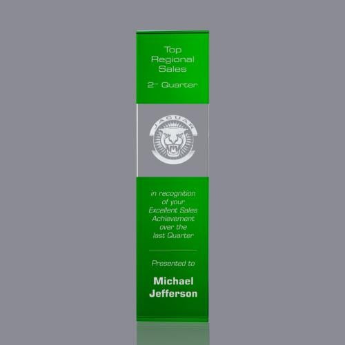 Awards and Trophies - Crystal Awards - Araceli Tower 3D Green Towers Crystal Award
