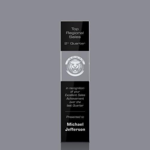 Awards and Trophies - Crystal Awards - Araceli Tower 3D Black Towers Crystal Award