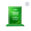 Harrington Full Color Green Rectangle Crystal Award