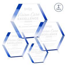 Markville Hexagon Blue Acrylic Award - Acrylic Awards