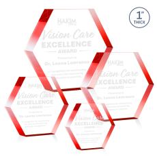 Markville Hexagon Red Acrylic Award - Acrylic Awards
