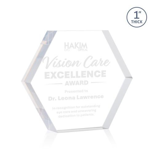 Awards and Trophies - Acrylic Awards - Markville Hexagon Clear Acrylic Award
