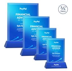 Harrington Full Color Blue on Newhaven Rectangle Crystal Award - Full Color Imprint