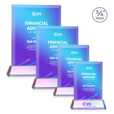 Harrington Full Color Prismatic on Newhaven Rectangle Crystal Award - Full Color Imprint