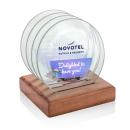 Midland Full Color Coasters - Set of 4 on Walnut Base