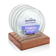 Midland Full Color Coasters - Set of 4 on Walnut Base - Coasters