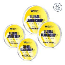 Gainsborough Full Color Double Sided Clear Circle Crystal Award - Crystal Awards