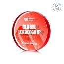 Gainsborough Full Color Double Sided Red Circle Crystal Award