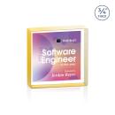 Upton Square Full Color Double Sided Gold Square / Cube Crystal Award