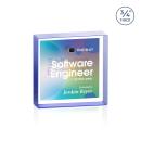 Upton Square Full Color Double Sided Blue Square / Cube Crystal Award