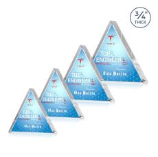 Adler Triangle Full Color Double Sided Clear Crystal Award - Crystal Awards