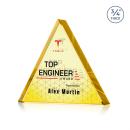 Adler Triangle Full Color Double Sided Gold Crystal Award