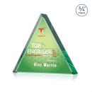 Adler Triangle Full Color Double Sided Emerald Crystal Award