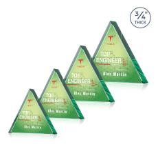 Adler Triangle Full Color Double Sided Emerald Crystal Award - Crystal Awards