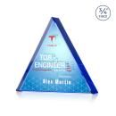 Adler Triangle Full Color Double Sided Blue Crystal Award