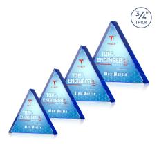 Adler Triangle Full Color Double Sided Blue Crystal Award - Crystal Awards