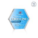 Gilford Hexagon Full Color Double Sided Clear Crystal Award