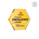 Gilford Hexagon Full Color Double Sided Gold Crystal Award