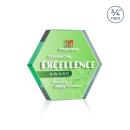 Gilford Hexagon Full Color Double Sided Emerald Crystal Award