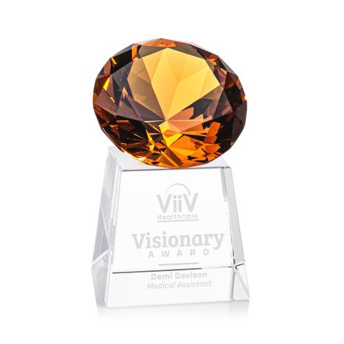 Awards and Trophies - Crystal Awards - Fortino Amber Crystal Award