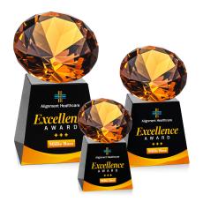 Fortino Full Color Black/Amber Crystal Award - Awards and Trophies