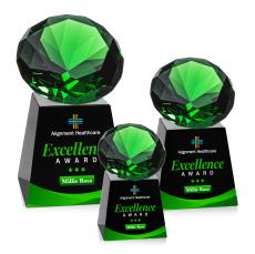 Fortino Full Color Black/Emerald Crystal Award - Awards and Trophies