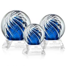 Genista Clear on Sheffield Base Globe Glass Award - Art Glass Awards