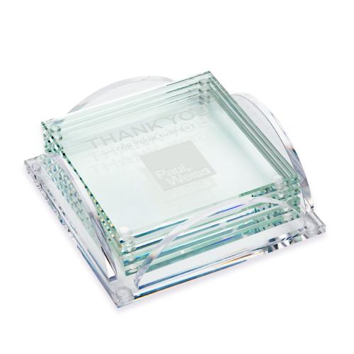 Corporate Gifts - Coasters - Rockford Coasters - Set of 4 on Herning Clear