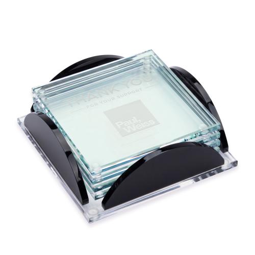 Corporate Gifts - Coasters - Rockford Coasters - Set of 4 on Herning Black